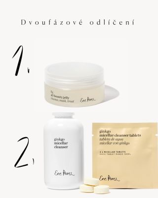 Příklad dvoufázového odlíčení od Ere Perez. 1. krok▫️Fíkové želé se po kontaktu s vodou promění v mléko a odstraní makeup...